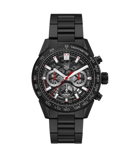 TAG Heuer Carrera Calibre Heuer 02 45 Black Ceramic / Skeleton / Bracelet